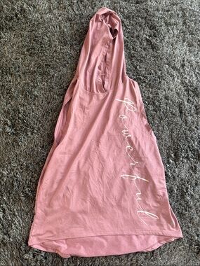 Women’s Dusty Pink Sleeveless Hooded Tank Top